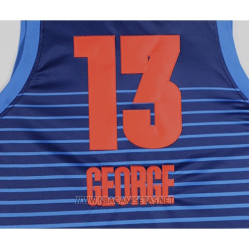 Camiseta Oklahoma City Thunder Paul George NO 13 Statement 2017-18 Azul